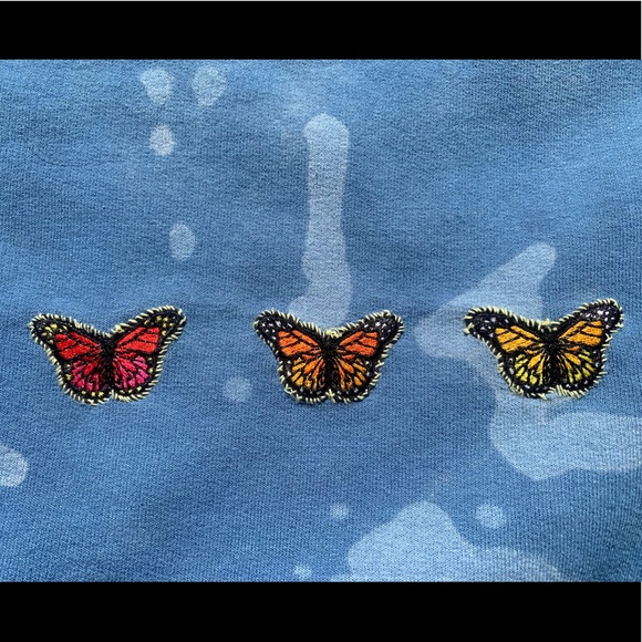 Hand stitched butterfly sweatshirt (one of a kind) - Picture 4 of 4